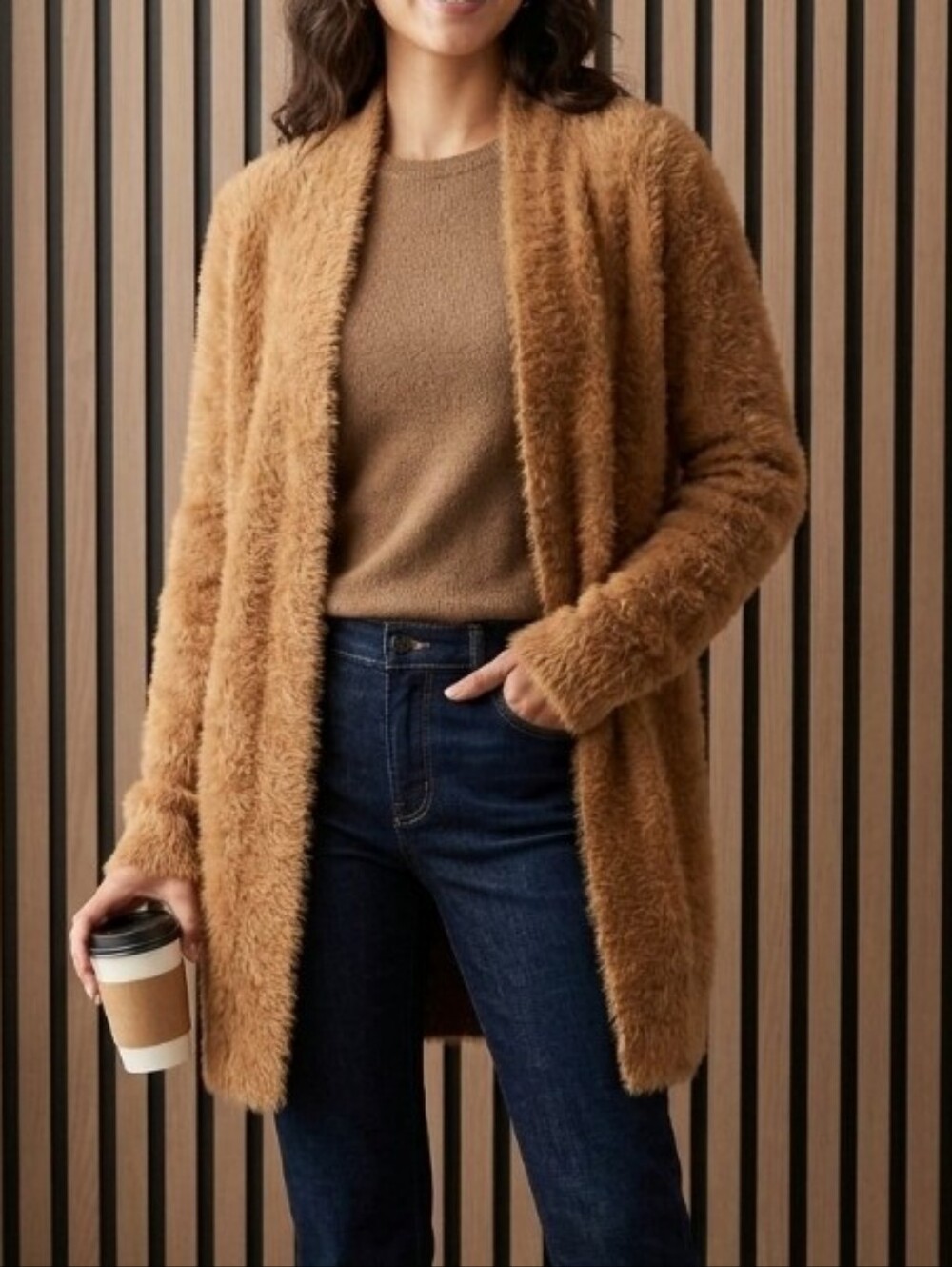 Banana Republic Womens Brown Fluffly Cardigan Size Small